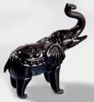 Üveg elefánt figura, 8x9 cm