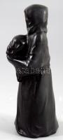Obszidián gótikus stílusú szobor, m: 10 cm