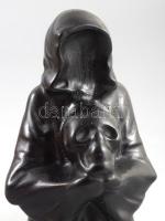 Obszidián gótikus stílusú szobor, m: 10 cm