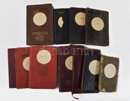 Vegyes, háború előtti naptár, zsebnaptár és notesz tétel 11 db