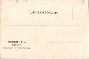 Pozsony, Pressburg, Bratislava; Hubert J. E. Pezsgőbor pincéi, pezsgőgyár, belső. Czettel és Deutsch...