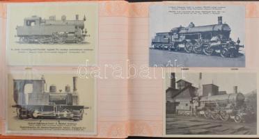GŐZMOZDONYOK, VONATOK - 200 db MODERN különböző Gőzmozdony sorozat képeslap a kezdetektől a forgalomban tartásig, klasszikusokkal, képeslap albumban / 200 MODERN locomotive and train postcards in an album