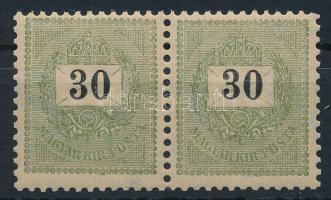 1899 30kr pár 12 : 11 3/4 fogazással, enyhén decentrált, luxus POSTATISZTA minőségben! Az összefüggések nagyon ritkák!