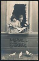 1915 Tábori posta képeslap piros "TELEGRAPHENBUREAU DER K.U.K. KRIEGSMARINE IN POLA" , &qu...