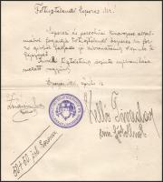 1916-1921 Eperjes, Kobulniczky (Cirill) Cyrill (1882-1949) görögkatolikus kanonok 2 db irata: Az epe...