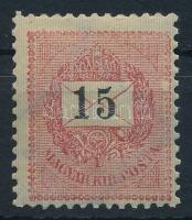 1899 15kr 12 : 11 3/4 fogazással, a jobb oldalon lemezhibával, luxus POSTATISZTA minőségben (170.000)