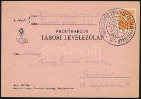 1936 Tábori levelezőlap Arcképek 2f bérmentesítéssel "VIII. ORSZÁGOS FRONTHARCOS TALÁLKOZÓ-TÁBOR" alkalmi bélyegzéssel