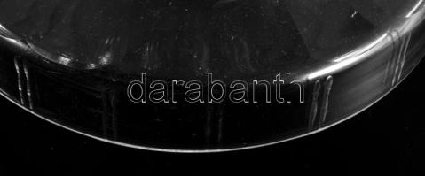 cca 1850-1880 Biedermeier talpas kínáló. Szakított., fűrészelt hutaüveg, kis pattogzással, karccal, ...