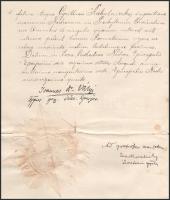 1906 Eperjes, Vályi János (1837-1911) eperjesi görögkatolikus püspök autográf aláírása latin nyelvű ...