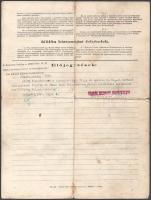 1942 Bp., Gazdák Biztosító Szövetkezete életbiztosítási kötény, az utolsó oldalán 1947-es bejegyzés ...