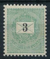 1889 3kr 11 1/2 fogazással, lemezhibákkal, postatiszta luxus minőségben! (44.000)