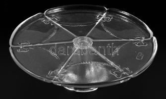 Leonard masnis-szalagos díszítésű talpas tortatál, címkével jelzett, hibátlan, d: 32,5 cm, m: 10,5 cm