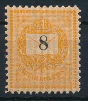 1888 Sztereo 8kr lemezhibával a bal alsó háromszögnél, POSTATISZTA luxus minőségben!
