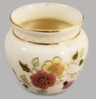 Zsolnay pillangó mintás váza, jelzett, m: 5,5 cm