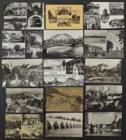300 db MODERN magyar fekete-fehér város képeslap, futott és posztatiszta lapok vegyesen, 1 forintos lapok is, kisebb települések (~1950-1970) / 300 MODERN Hungarian black and white town-view postcards, used and unused cards mixed, smaller towns