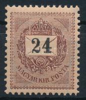 1889 24kr 12 : 11 3/4 fogazással, lemezhibákkal, POSTATISZTA luxus minőségben!