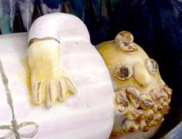 Kumpost Éva (1934-1994): Jónás a cetben. Jelzett, lepattanással, ragasztással, 26x16 cm