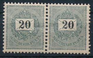 1889 20kr pár 12 : 11 3/4 fogazással, apró lemezhibákkal, luxus minőségben! Rendkívül ritkák a postatiszta összefüggések!