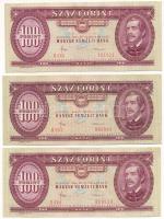 1984. 100Ft (3x) T:AU,XF,F szép papír Adamo F35