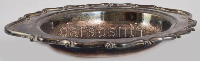 Régi ezüstözött kínáló, 35x24 cm