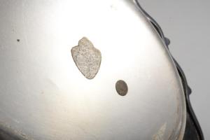 Régi ezüstözött kínáló, 35x24 cm