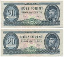 1975. 20Ft (2x) sorszámkövetők "C 863 151415 - C 863 151416" T:F Adamo F16