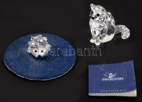 Swarovski sün és macska, certifikáttal, m: 5 cm alatt