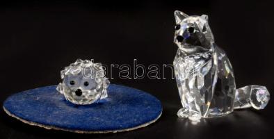 Swarovski sün és macska, certifikáttal, m: 5 cm alatt