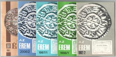 1982-2018. "AZ ÉREM" c. folyóirat 13db különböző lapszáma, használt, de jó állapotban.