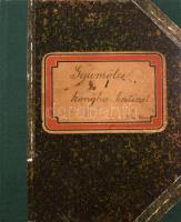 1895 Heizer István: Gyümölcs és konyha-kertészet. Kézzel írt (szép írással) gyümölcs- és konyhakertészeti munka, félvászon-kötés, kopott borítóval, 184+10 p.