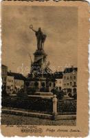 Arad, Vértanú szobor, Schwarz Testvérek üzlete. Mandl J. kiadása / Statuia Martirilor / Martyrs' monument, shops (fl)