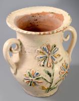 Kétfüles váza. Hódmezővásárhely, 19. sz. vége, felületi sérüléssel, m: 19,5 cm