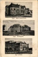 Eger, Deák Ferenc utca, Törvényszék, Színház - leporellólap egy része (non PC) (ázott sarkak / wet corners)