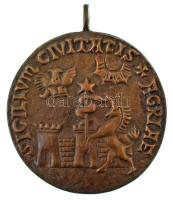 DN "SIGNIUM CIVITATIS AGRIAE" egyoldalas fém emlékérem, füllel (54mm) T:AU