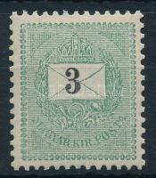 1898 3kr 12 : 11 3/4 fogazással, a számjegy enyhén balra tolódott, postatisztán, luxus minőségben! Nevetségesen alacsony katalógusár!