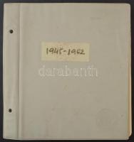 Magyar gyűjtemény blokkok nélkül az 1945-1962 közötti időszakból, nagyalakú előnyomott albumban