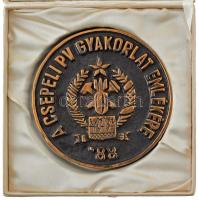 1988. "A csepeli PV (Polgári Védelem) gyakorlat emlékére" kétoldalas bronzpatinázott emlékérem eredeti tokban (113mm) T:AU