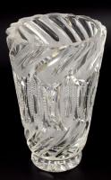 Ólomkristály váza, lepattanással, m: 20,5 cm
