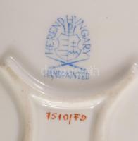 Herendi Indiai kosár multicolor mintás kínáló. Jelzett, hibátlan, 18x18 cm