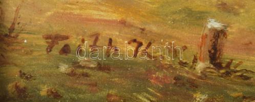 Feith Károly (1930-2017): Balaton. Olaj, farost, jelzett. Dekoratív, kissé kopott fakeretben. 30x40 ...