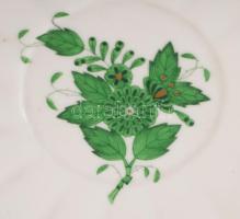 Herendi Apponyi Vert mintás talpas kínáló plasztikus aranyhal figurákkal. Jelzett, hibátlan, d: 14 c...