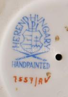 Herendi Apponyi Vert mintás talpas kínáló plasztikus aranyhal figurákkal. Jelzett, hibátlan, d: 14 c...