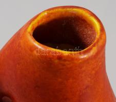 Tófej füles váza. Jelzés nélkül, hibátlan, m: 16,5 cm