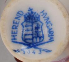 Herendi virágmintás kisváza. Jelzett, hibátlan, m: 6,5 cm