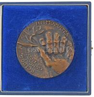 Tóth Sándor (1933-2019) 1981. "Magdaléneum - 1941 Ref 1981 Egészségügyi Gyermekotthon - Nyíregyháza / ...Boldog, aki a nyomorultakra gondol 41. zsoltár" kétoldalas, öntött bronz plakett, eredeti dísztokban (86mm) T:AU