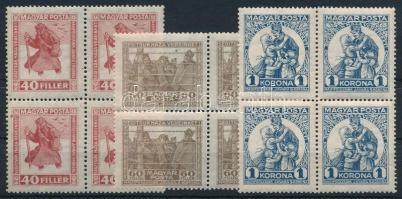 1920 Hadifogoly sor négyestömbökben, a 40f fekvő vízjellel (8.000)