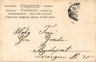 Herzlichen Glückwunsch zum neuen Jahre / Boldog Újévet! Szecessziós litho üdvözlőlap / New Year gree...