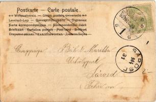 1904 Boldog Újévet! Kéményseprős üdvözlőlap / New Year greeting postcard with chimney sweeper (r)