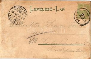 1904 Boldog Újévet! Újévi üdvözlőlap szerelmespárral / New Year greeting postcard with love couple (...