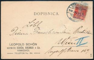 SHS 1918 Levelezőlap Károly 10f bérmentesítéssel Bécsbe küldve, Bodor vizsgálójellel